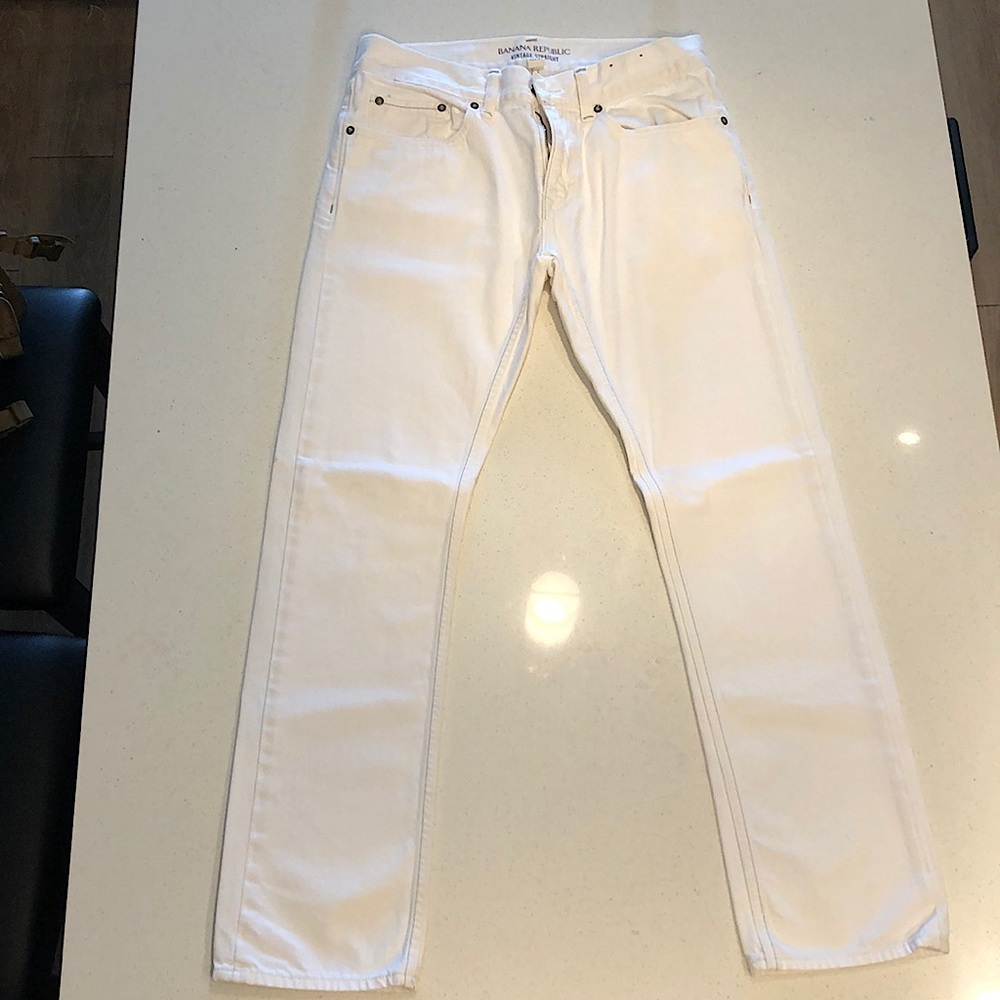 COPY - Banana Republic Vintage Straight White Jeans